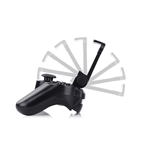 Megadream 180Â gradi regolabile Bluetooth Android Smart Phone mobile telescopico morsetto Gaming clip staffa di montaggio supporto di archiviazione supporto per Playstation PS3Â DUALSHOCK 3Â controller con D-pad Cap nero