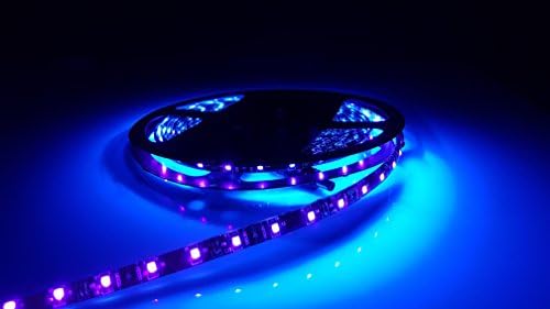 Liteful 5M 12V REAL UV Ultraviolet Strip Light Tape Light SMD3528 LEDs Blacklight Self Adhesive + 12V Power Supply, Full Kit