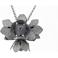 Halskette Seerose 925 Sterling Silber Designer-Schmuck handgefertigt