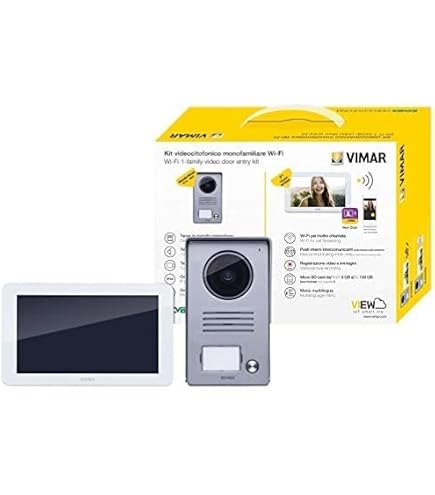 Kit Videocitofono Vimar K40930 – Monitor LCD 7" Vivavoce Con Telecamera Bullet 1080P, 3,6mm, IP66, Installazione 2 Fili