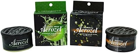 Aerozel Fragrance Scented Spanking &amp; Lemon Wish Car Gel Perfume, 2 Pieces