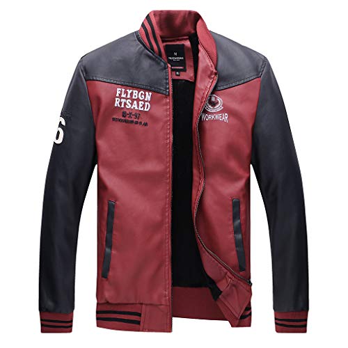 Preisvergleich Produktbild TWISFER Herren Herbst Winter Sweatshirt Bomberjacke Herren Biker Kunstleder Jacke lässig Stehkragen Ledermantel Herren Herbst Jacke Trenchcoat Camouflage Slim Jacke Männer Hoodies Jacke