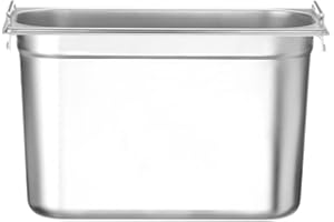 HENDI Recipiente GN 1/3 con Asas, de Acero Inoxidable, Resistente -40° a 250°C, Contenedor apto para Hornos, Congeladores, Baño María y Calientaplatos, 7,8 L, 325x176x(H) 200mm