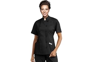 Uniformates Giacca da cuoco da donna a maniche corte in panno annodato e divisa da chef per maestri chef e pizzaioli