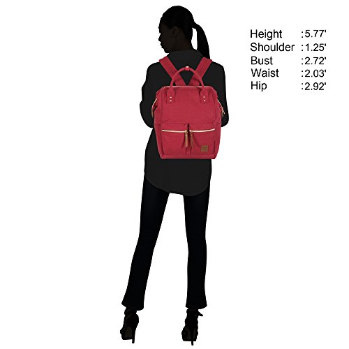 Veevan Damen Herren Retro Canvas Schule Rucksack 15,6 Laptop - 7