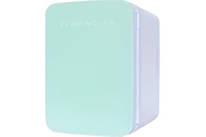 ‎FLAMINGUEO Flamingueo Mini Lodówka 10L - Mini Lodówka do Sypialni, Mała Lodówka 12V/220V, Funkcja Gorąca i Zimna, Lodówka Kosmetyczna, Mini Fridge Skincare