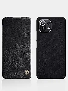 Nillkin Qin Series Luxury Leather Wallet Flipcover Case for Xiaomi Mi 11 Lite (Black)