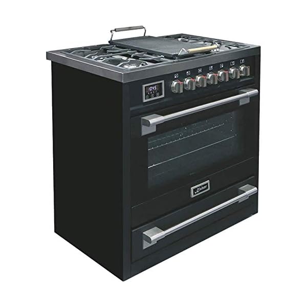 Kaiser HGE 93505 S Elektro-Gasherd 90 cm/Elektro-Backofen / 115 l/Gaskochfeld / 4,5 kW WOK / 8 Funktionen/Selbstreinigung/Erdgas und Propan möglich/Luxus Qualität