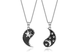 GAVU Colliers pour Couples Pendentifs Soleil et Lune Yin Yang Acier Inoxydable