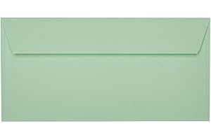 ‎PAPER24 Paper24 je 25 DIN lang Briefumschläge mit Haftstreifen (ohne Fenster) 11x22 cm Hellgrün