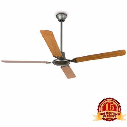 Faro Barcelona Falkland 33110 – geformt Stahl Fan ohne Licht und Klingen-lagig, Holz, Grau