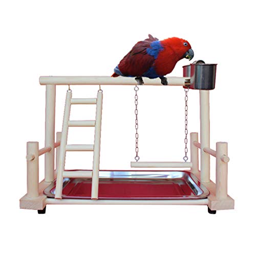 Preisvergleich Produktbild Haustier Vogel Hölzernes Spiel-Spielzeug,Hängebrücke Natur Sitzstangen Vogelschaukel Kletterleiter für Vögel Papageien