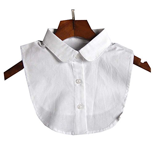 Black Temptation Chemise Blanche Classique Collier Faux col de Faux col, col Rond