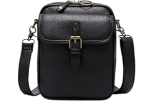 zoocco Urvashi Crossbody Leather Bag, Vintage Crossbody Bag for Women with 10 Card Slots, Anti-Theft Zipper, Adjustable Strap, Premium Synthesis Leather Cross Body Bags for Daily Use and Travel