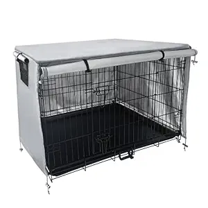 Pecopcock Dogs Crate Cover Privacy Windproof Safe for Dog Durable-Polyester Pet Kennel Cover Crate Cover 36 inches, Grey