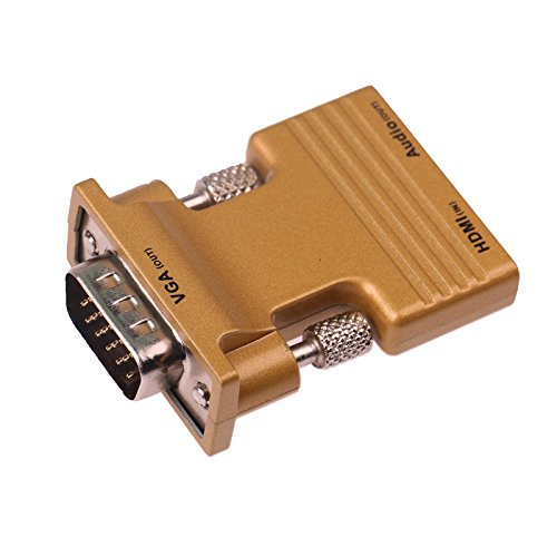 Silk Road HDMI hembra a VGA macho adaptador con 91,44 cm 3,5 mm Cable de audio estéreo en amarillo
