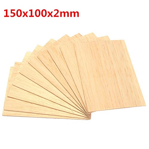 Preisvergleich Produktbild 10Pcs 150X100X2Mm Balsaholz Platte FR Flugzeug Boot Diy