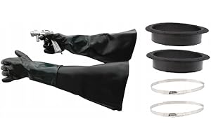 TERNA Sandstrahlhandschuhe 600 mm mit Montage set für Sandstrahlkabine SBC 220 350 420 990