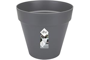 Elho Loft Urban Rond 30 - Pot De Fleurs pour Extérieur - Plastique 100% recyclé - Ø 28.5 x H 26.0 cm - Noir/Anthracite