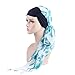 Produktbild URSING Damen Baumwolle Kopftuch Bandana Hat Fur Haarverlust Frauen Indien Muslim Elastic Turban Chiffon Drucken Long Tail Hut Kopftuch Wrap Kopfbedeckung Schal Mützen Headscarf (E)