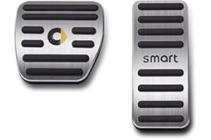 LICOME Car Pedal Cover for Smart Fortwo 451 453 Forfour 450 452 454, Car Brake Foot Rest Fuel Pedals Pad, Non-slip Accelerator Footrest Pedal Brake Clutch Pad Replacement Accessories,B Silver