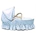 Kinder Valley Broderie Anglaise Moses Basket (Blue)