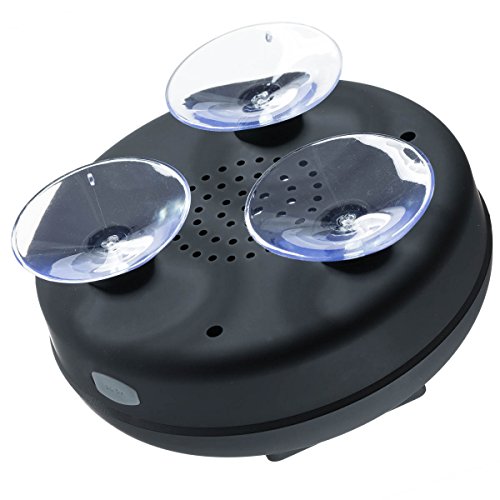 Bluetooth Lautsprecher mit LCD Bildschirm, NFC, FM Radio und Subwoofer Effekt – Dusch Lautsprecher mit Crystal Clear Sound und 3 festen Saugnäpfen – Freisprecheinrichtung - 2