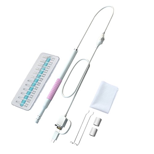 Preisvergleich Produktbild Sharplace I97 6LEDs Otoskop Ohrenreiniger Ohrreiniger Ohrlöffel Ohrlöffelchen Inspektionskamera Wasserdicht 5.5mm HD 1,3 M - Weiß 3