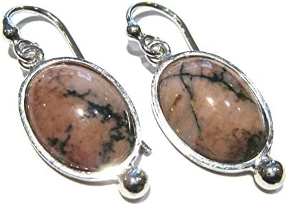 Rhodonite earrings silver 925%