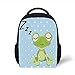 Produktbild Kids School Backpack Cartoon,Sleeping Prince Frog in a Cap Polka Dots Background Cute Animal World Kids Home Decor,Green Blue Plain Bookbag Travel Daypack