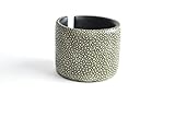 Damen Armband 'Gisele' Rochen-Leder Arm-Reifen schwarz grau Arm-Reif Armspange Armschmuck für Frauen
