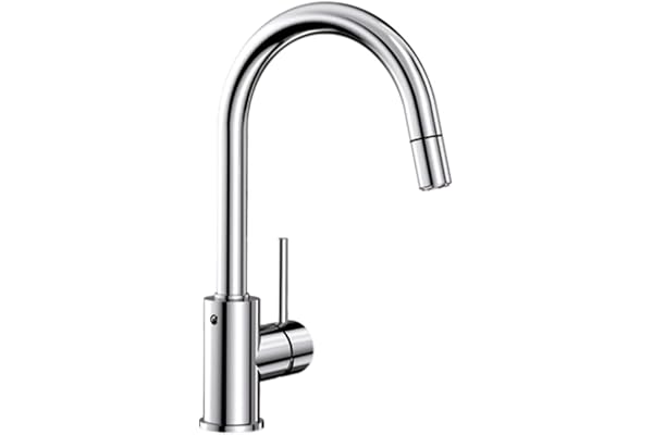 BLANCO MIDA-S – Robinet de Cuisine avec Bec Haut et Douchette Extractible – Haute Pression – Chrome – 521454