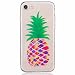 Produktbild iPhone 7 Hülle,iPhone 7 4.7" Schutzhülle, MUTOUREN Crystal Kirstall Handyhülle Case Cover TPU Silikontasche Transparent Ultra dünne Gel Anti-scratch hinten Tasche Etui Bumper Weiß - Ananas bunt