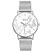 Produktbild Allegorly Damen-Armbanduhr Rund Analog Quarz Damenuhren Analog Quarz Uhr mit Edelstahl Armband Legierte Stahlgürtel beiläufige Uhr Herrenuhren für Männer Frauen