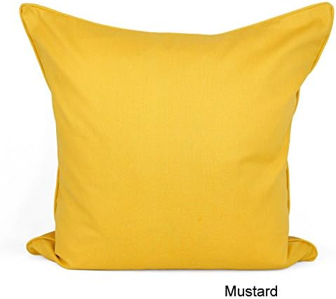 Best Quality Plain Dyed 100% Cotton Cushion Covers Size 18"x 18" (Mustard Yellow)