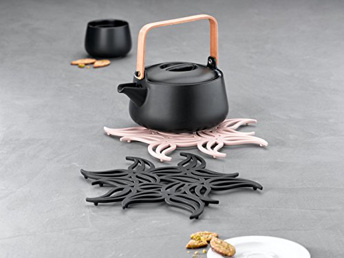 Koziol 3160526 Flame Topfuntersetzer, Kunststoff, solid schwarz, 24.5 x 24.5 x 0.7 cm - 2