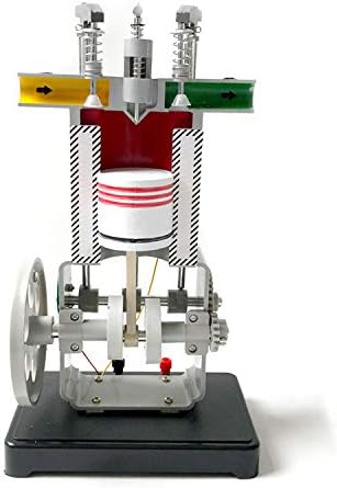 Educational Toys STEM Toys Science Kits Diesel Engine Model Junior Middle School Physics Experiment Equipment Four-stroke Internal Combustion Engine Model,Silver,One Size
