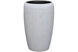 KLOCKE DEKORATIONSBEDARF Moderne & Hochwertige Pflanzvase / Pflanzkübel – Fiberglas - Mit Einsatz – Indoor & Outdoor – Wetterbeständig & Frostsicher – Blumenkübel / Pflanzgefäß / Vase / Kübel (Zement, Höhe: 50cm)