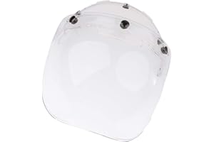 Dolity Visière de Casque de Moto Design Flip-Up 3-Snap Bouclier Anti-buée Anti-UV Protection Visage Bubble Wind Shield Visor Moto - 3, Taille Unique