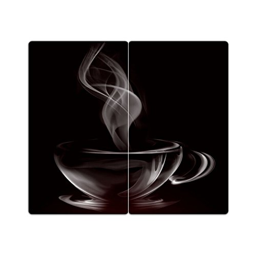 Herdabdeckplatten aus Glas m. Noppen von DekoGlas 2er-Set Herdabdeckung Schneidebrett Spritzschutz Kaffee