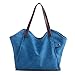 Produktbild XMIGNON Canvas Tasche Damen Canvas Umhängetasche Shopper Casual Handtasche Groß Chic Schulrucksack Für Alltag Büro Schulausflug Einkauf Umhängetasche Mit Großer Kapazität,Blue