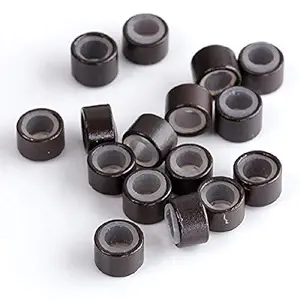 500 pcs , Brown : CCbeauty 500PCS 5mm Silicone Lined Micro Rings Links Beads for Hair Extensions,Brown