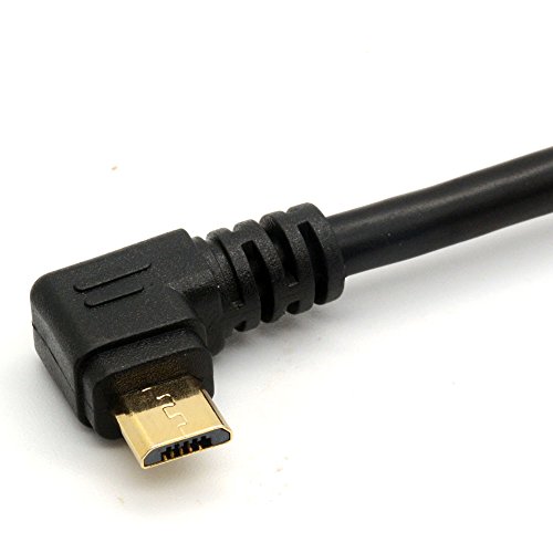 vergoldet rechten Winkel USB 2.0 A auf Micro B Kabel Data Sync und Ladekabel (schwarz, 1 Meter/3 F) - 3