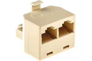 TECHZOCO Bifurcador de telefono RJ11, Adaptador Divisor de Telefono rj11 Macho a Doble, Splitter de teléfono, Adaptador Divisor 6P4C RJ 11, Adapter RJ 11 Plástico, Beige