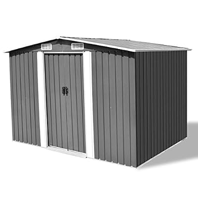 vidaXL Abri de Stockage Rangement pour Jardin Métal Gris 257 x 205 x 178 cm