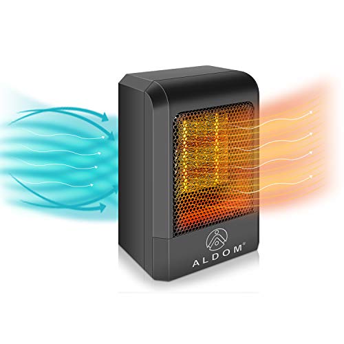 ALDOM Mini chauffage électrique 500 W Chauffage électrique Protection contre la surchauffe, contrôle de travail, chauffage rapide, salle de bain