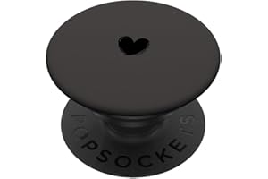DESIGNS FOR GIRLS PopSockets Pop Grip:Schwarz Grau Minimalistisch Herz PopSockets mit austauschbarem PopGrip
