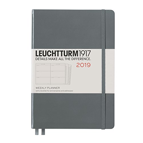 Leuchtturm1917 357861 Weekly Planner 2019 Hardcover , Medium (A5), English, Anthracite