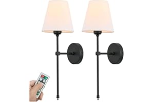 ACLBLK Lot de 2 Appliques murales à Piles en Tissu Noir avec Bougies en Tissu Noir et Or