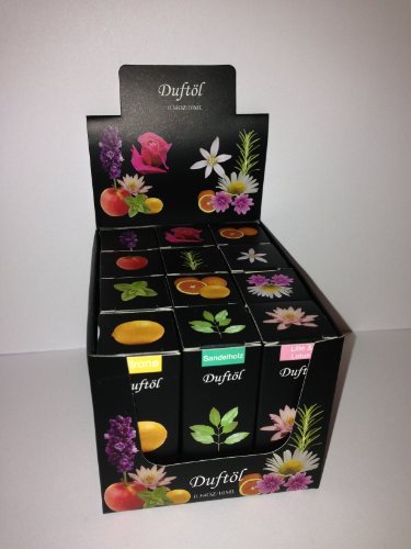 12x Duftöle Duftöl Aromaöle gemischte Sorten + Display